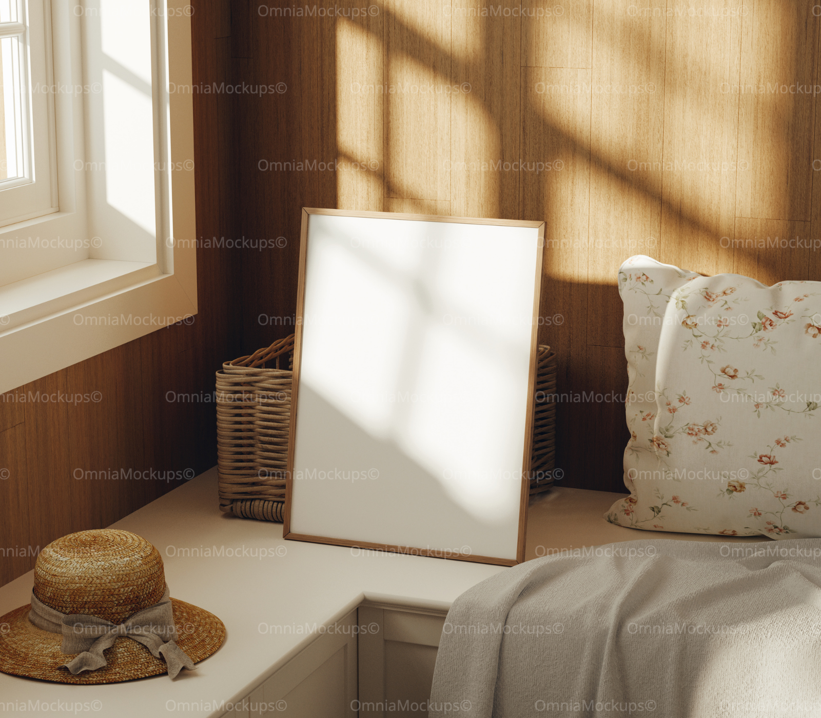 Vertical 3x4 Frame Mockup With Sunlight