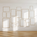 18 Wall Gallery 5x7 Frames Mockup With Sunlight