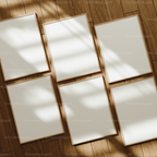 6 Vertical 3x4 Frames Mockup With Sunlight