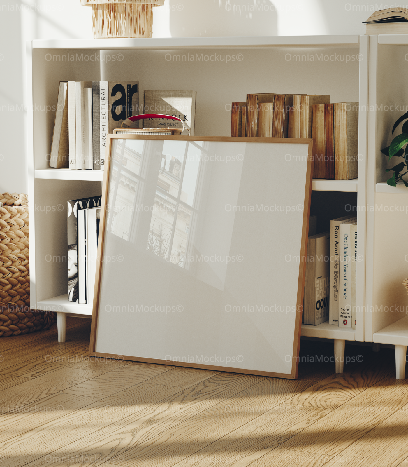 Square Frame Mockup With Reflection