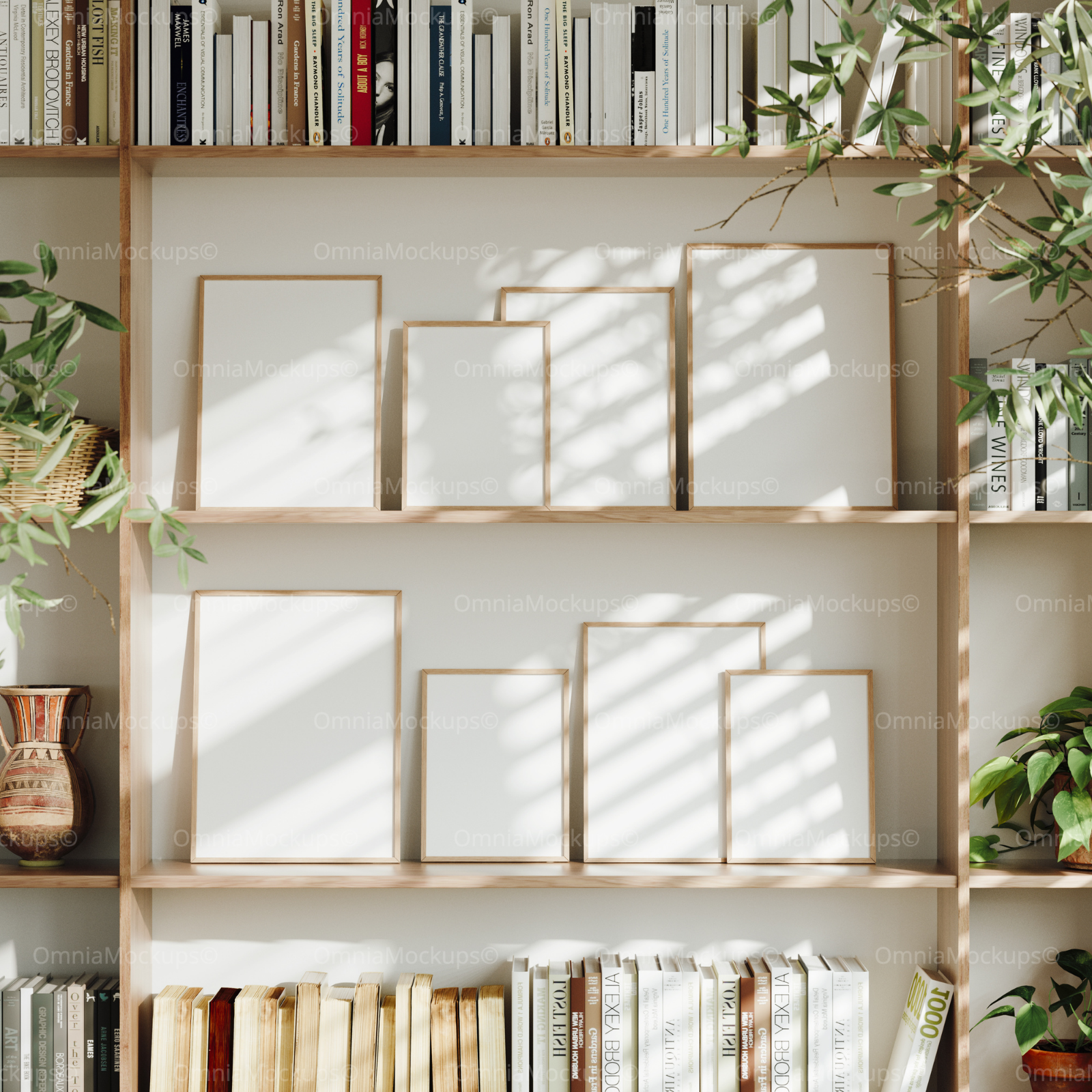 8 Vertical 3x4 Frames Mockup With Sunlight