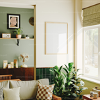 Vertical 3x4 Living Room Wall Frame Mockup With Sunlight