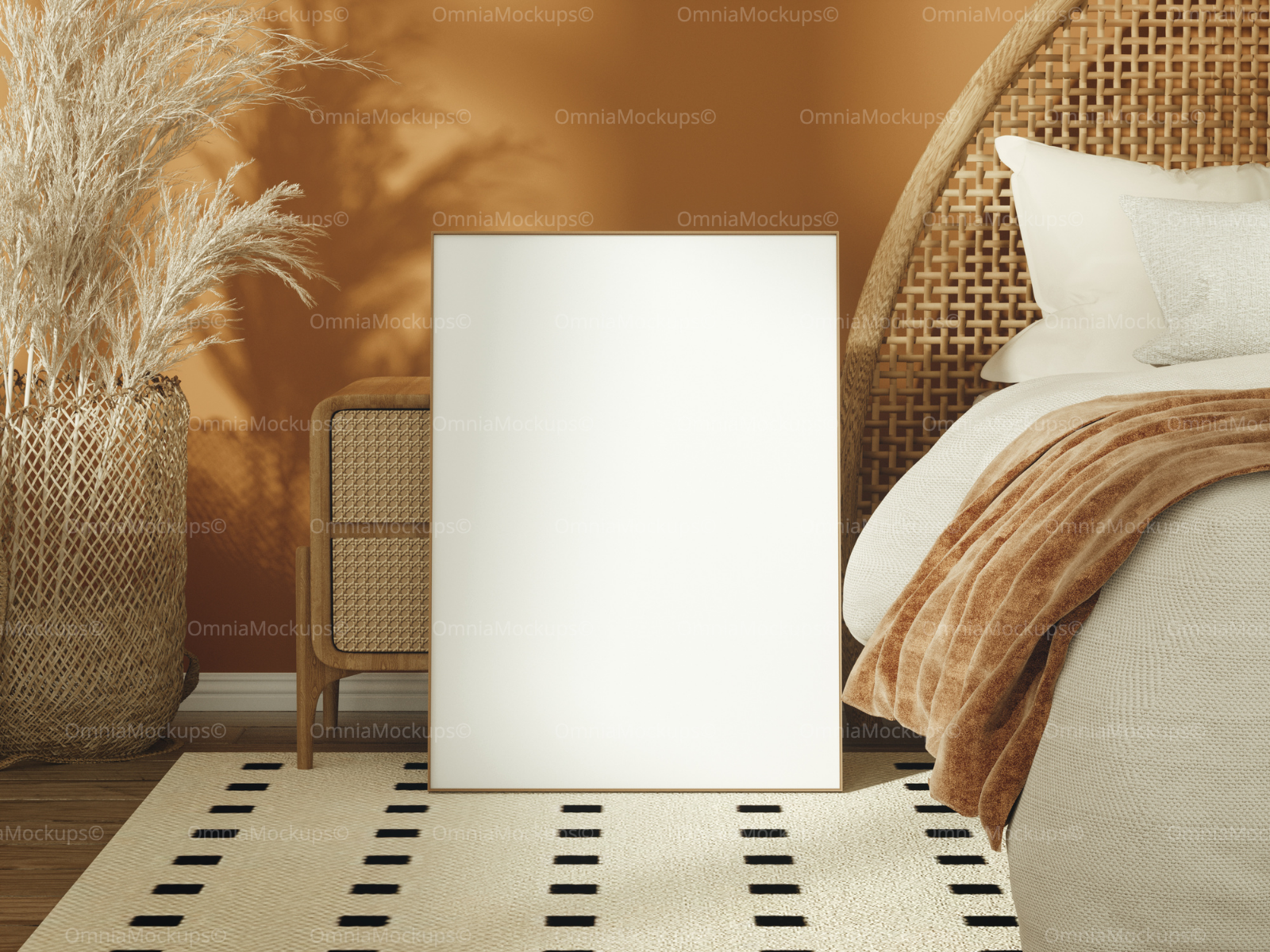 Vertical 5x7 Bedroom Frame Mockup