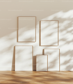 5 Vertical 5x7 Frames Mockup With Sunlight