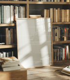 Vertical 3x4 Library Frame Mockup With Reflection