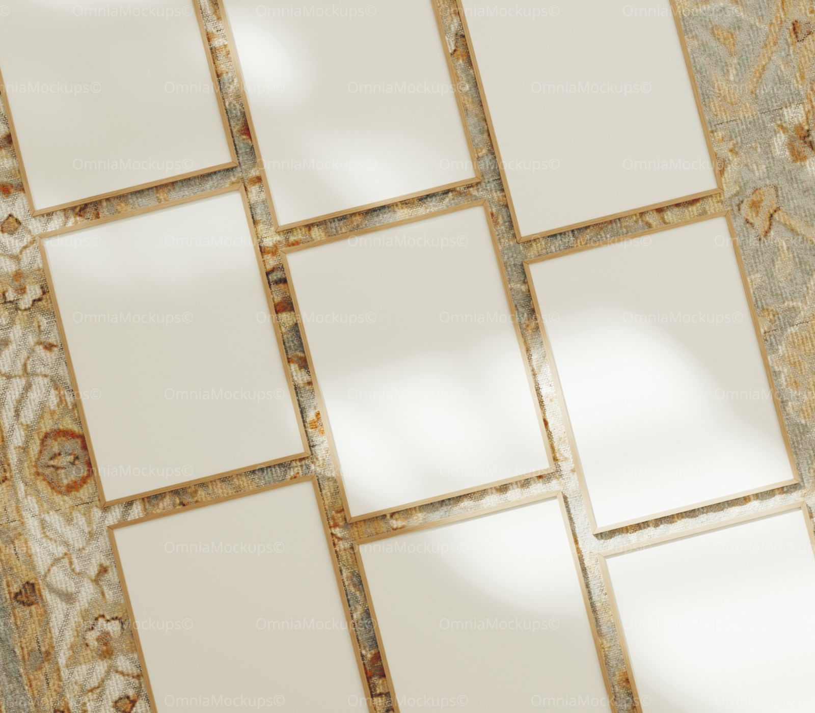 9 Vertical 3x4 Frames Mockup