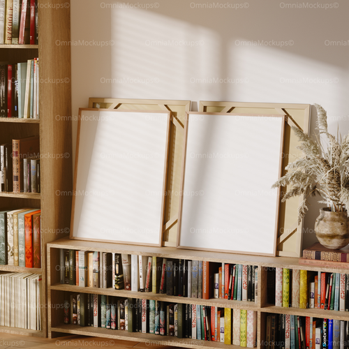 2 Vertical 5x7 Frames Mockup With Sunlight