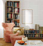 Vertical 5x7 Living Room Wall Frame Mockup With Sunlight