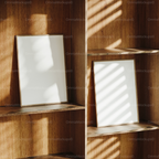 2 Vertical 5x7 Frames Mockup With Sunlight