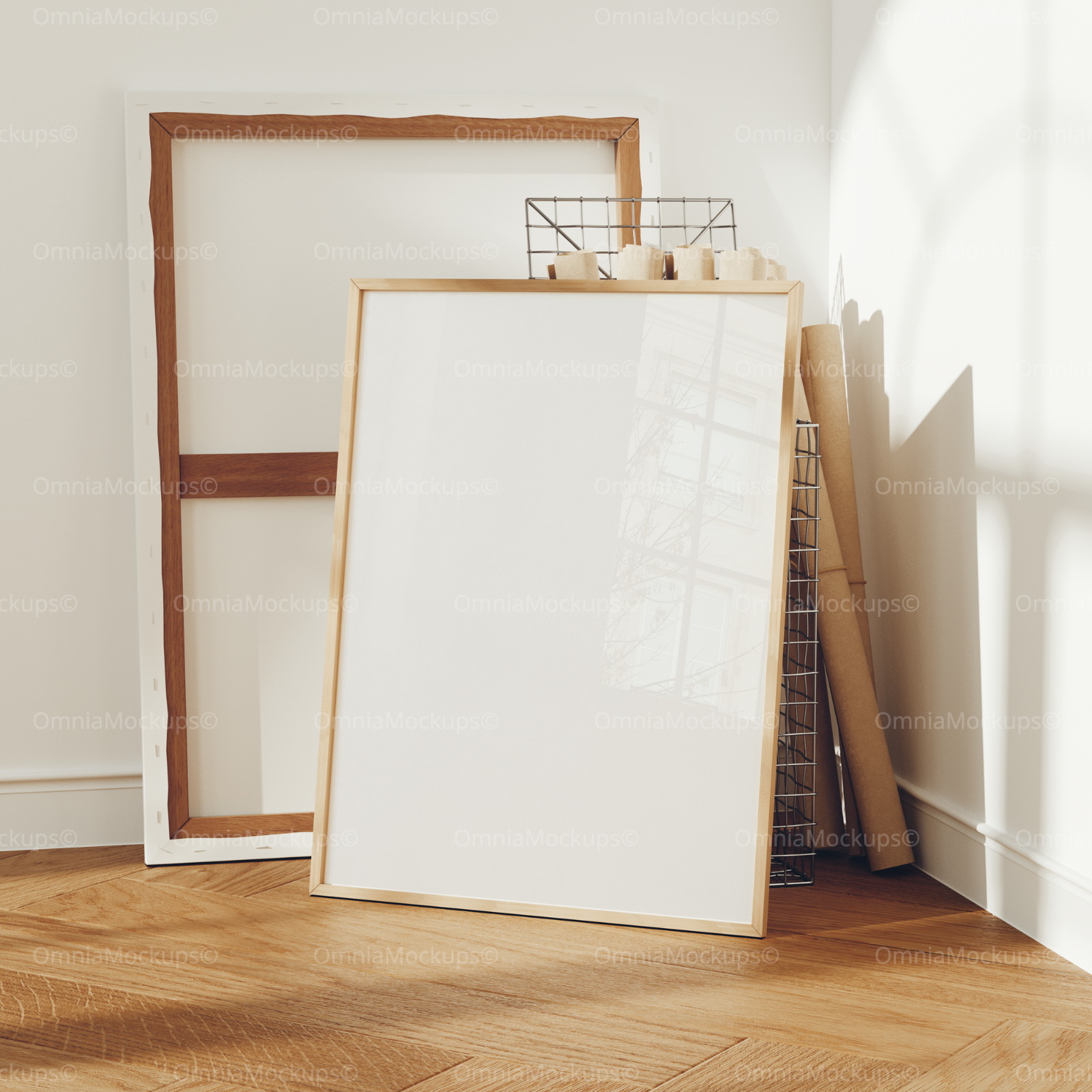 Vertical 3x4 Frame Mockup With Reflection