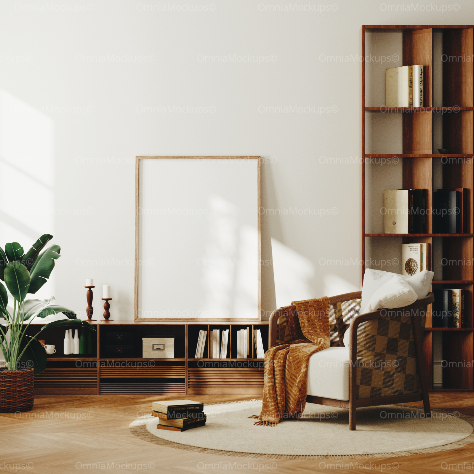 Vertical 3x4 Frame Mockup With Sunlight