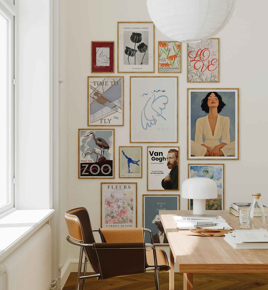 13 Desk Room Vertical Wall Frames Mockup