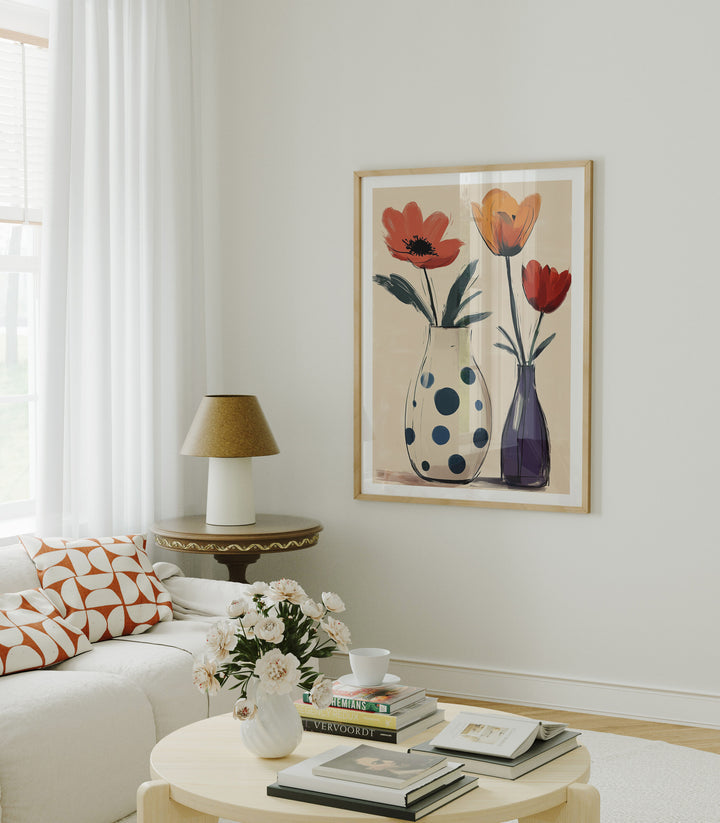 Vertical 3x4 Living Room Wall Frame Mockup