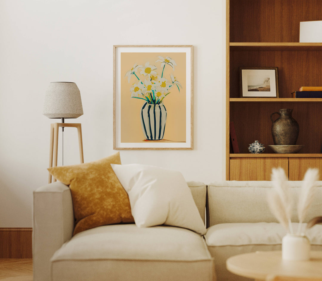 Vertical 3x4 Living Room Wall Frame Mockup