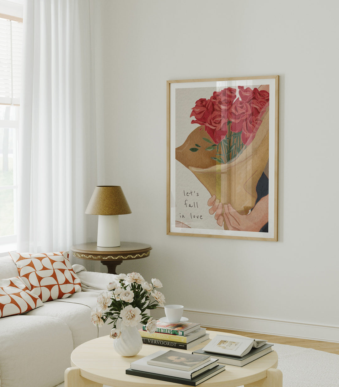 Vertical 3x4 Living Room Wall Frame Mockup