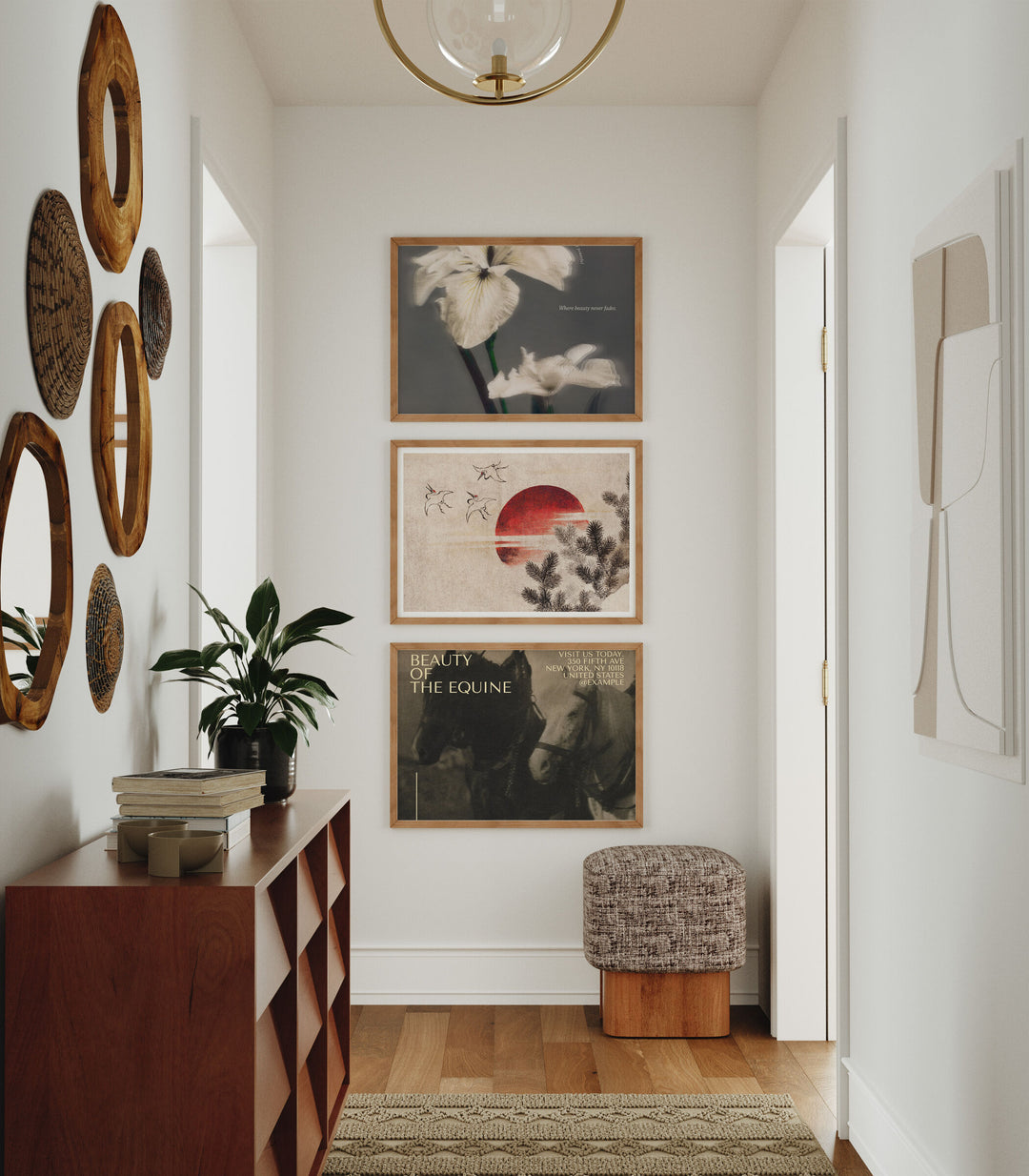 3 Horizontal 7x5 Wall Frames Mockup