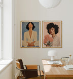 2 Vertical 5x7 Desk Room Wall Frames Mockup