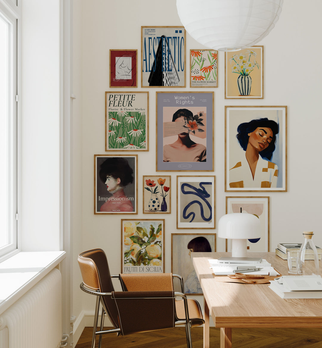 13 Desk Room Vertical Wall Frames Mockup