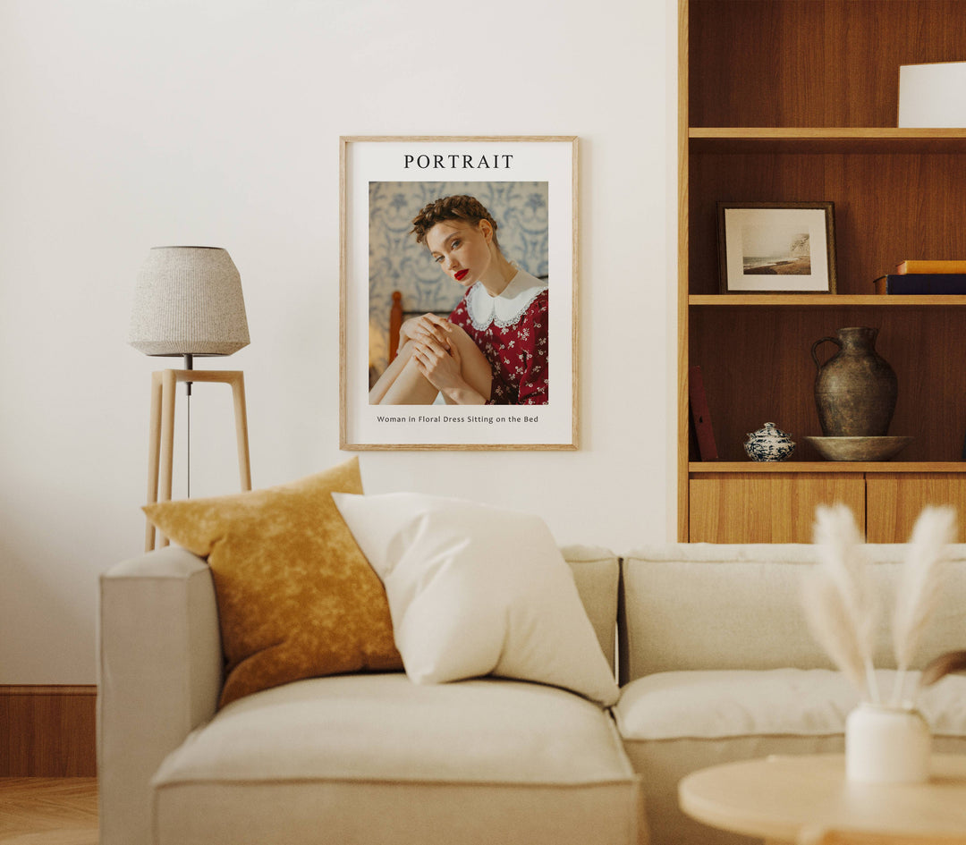 Vertical 3x4 Living Room Wall Frame Mockup