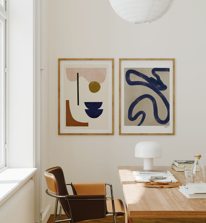 2 Vertical 5x7 Desk Room Wall Frames Mockup