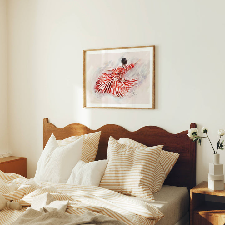 Horizontal 4x3 Bedroom Frame Mockup With Reflection