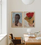 2 Vertical 5x7 Desk Room Wall Frames Mockup