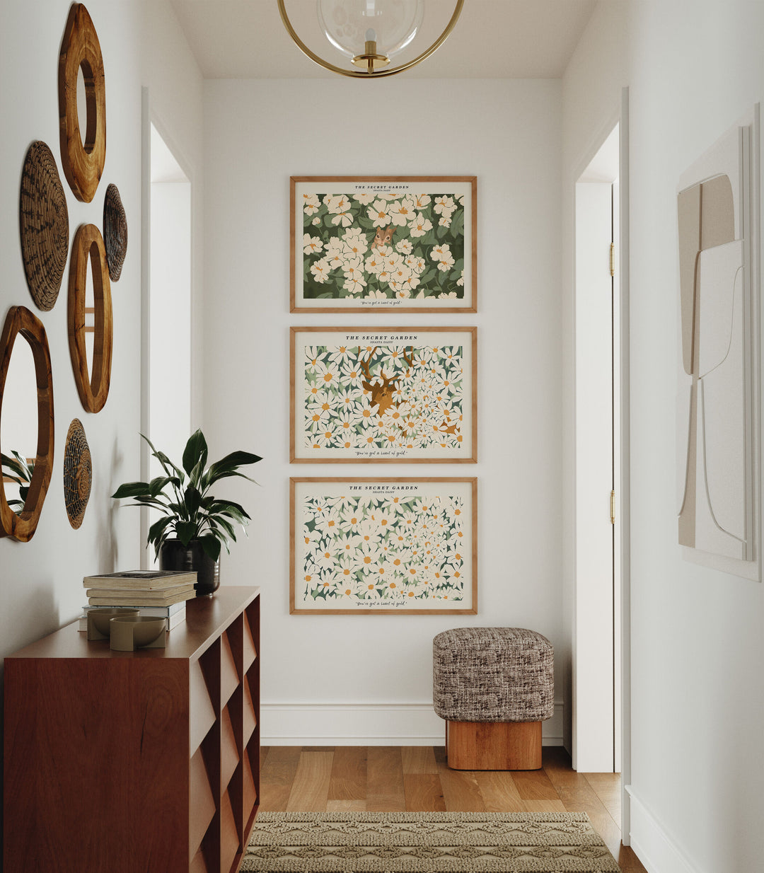 3 Horizontal 7x5 Wall Frames Mockup