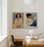 2 Vertical 5x7 Desk Room Wall Frames Mockup