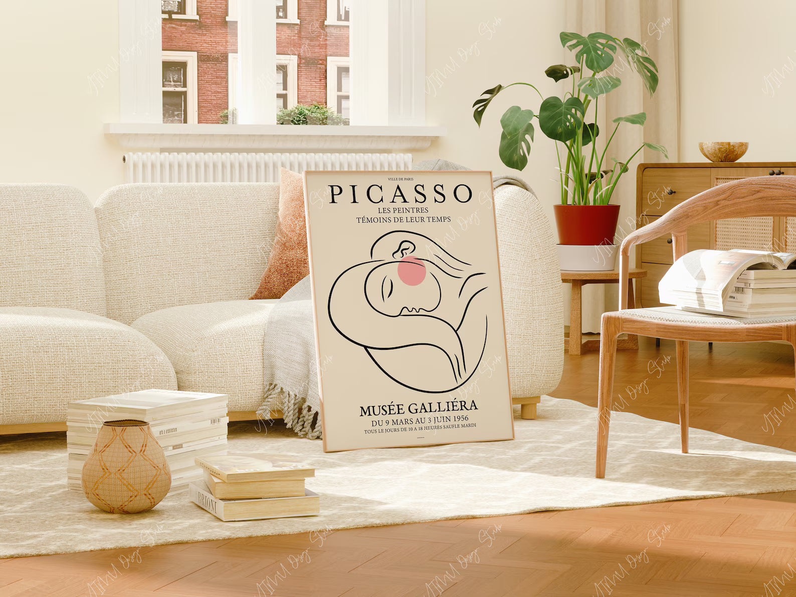 Vertical 3x4 Living Room Frame Mockup