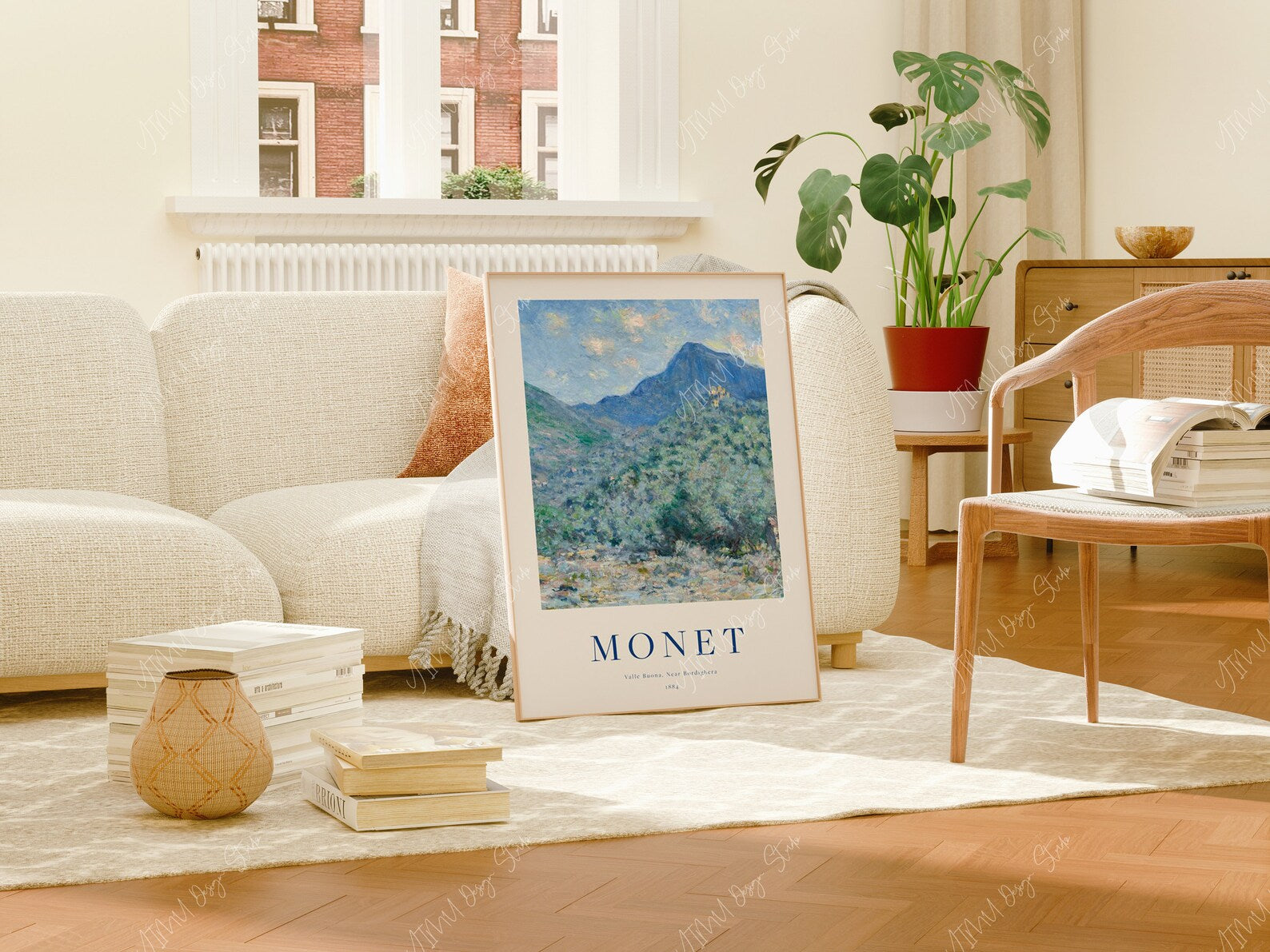 Vertical 3x4 Living Room Frame Mockup