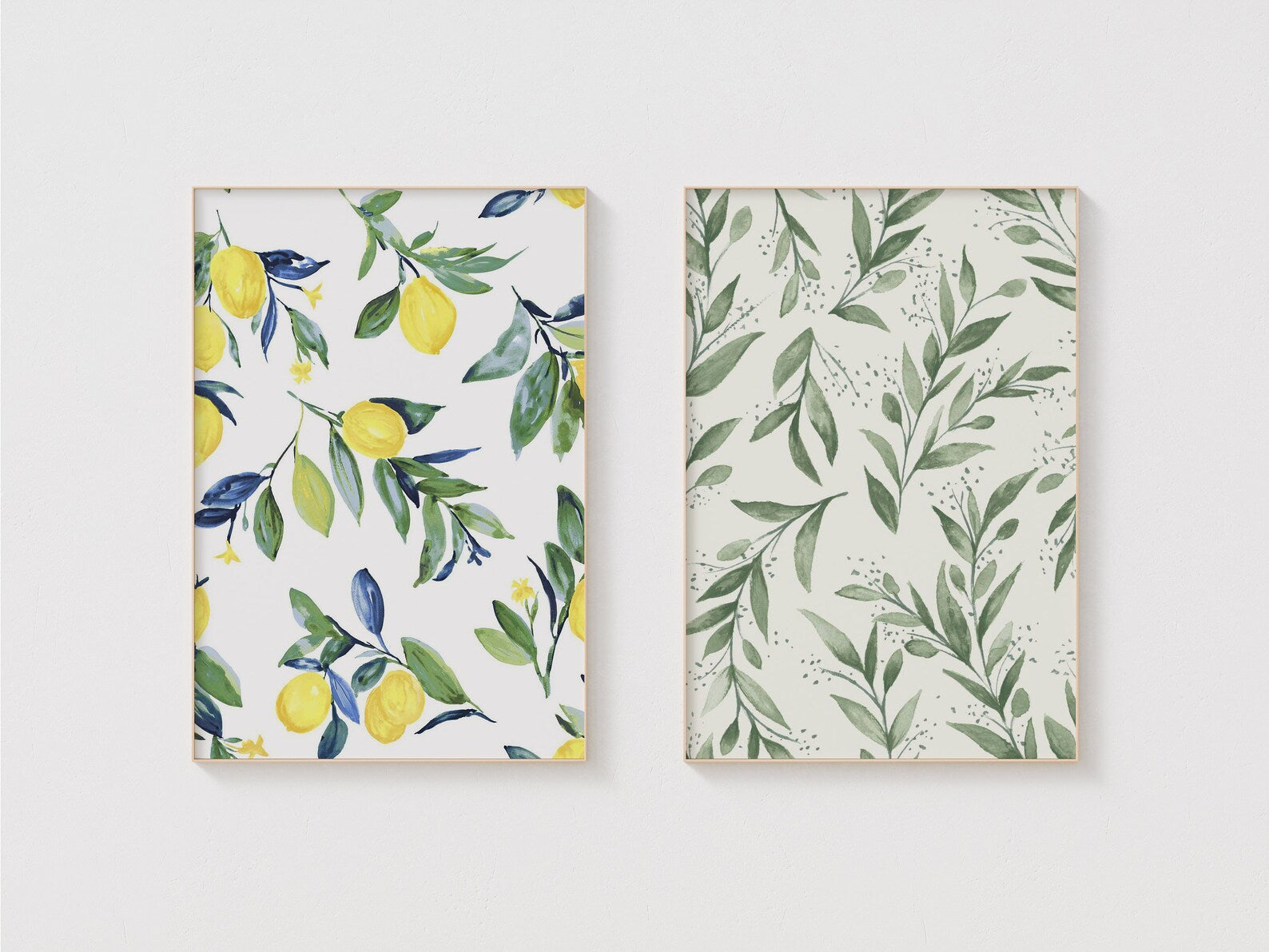 2 Vertical White Wall Frames Mockup