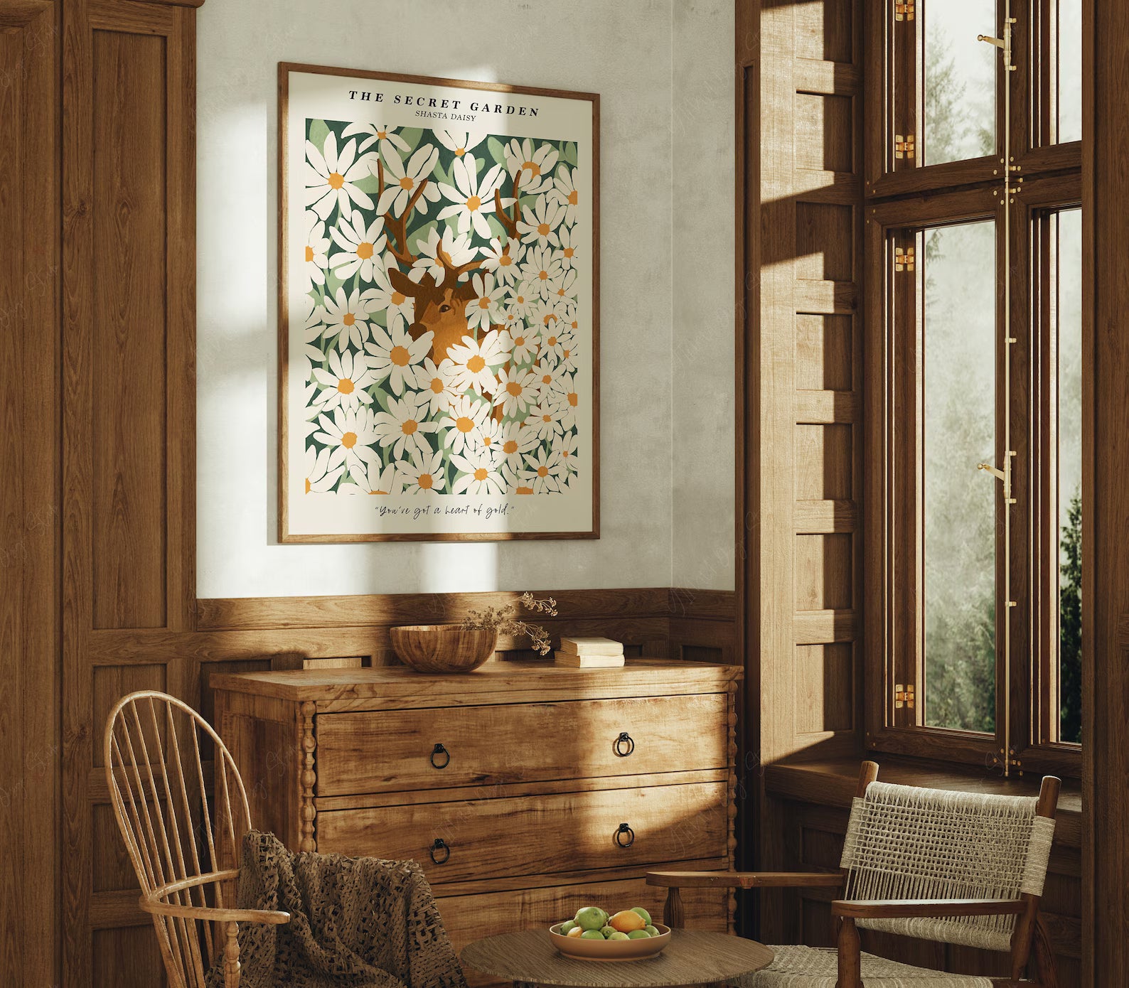 Vertical Wall Frame Mockup With Sunlight