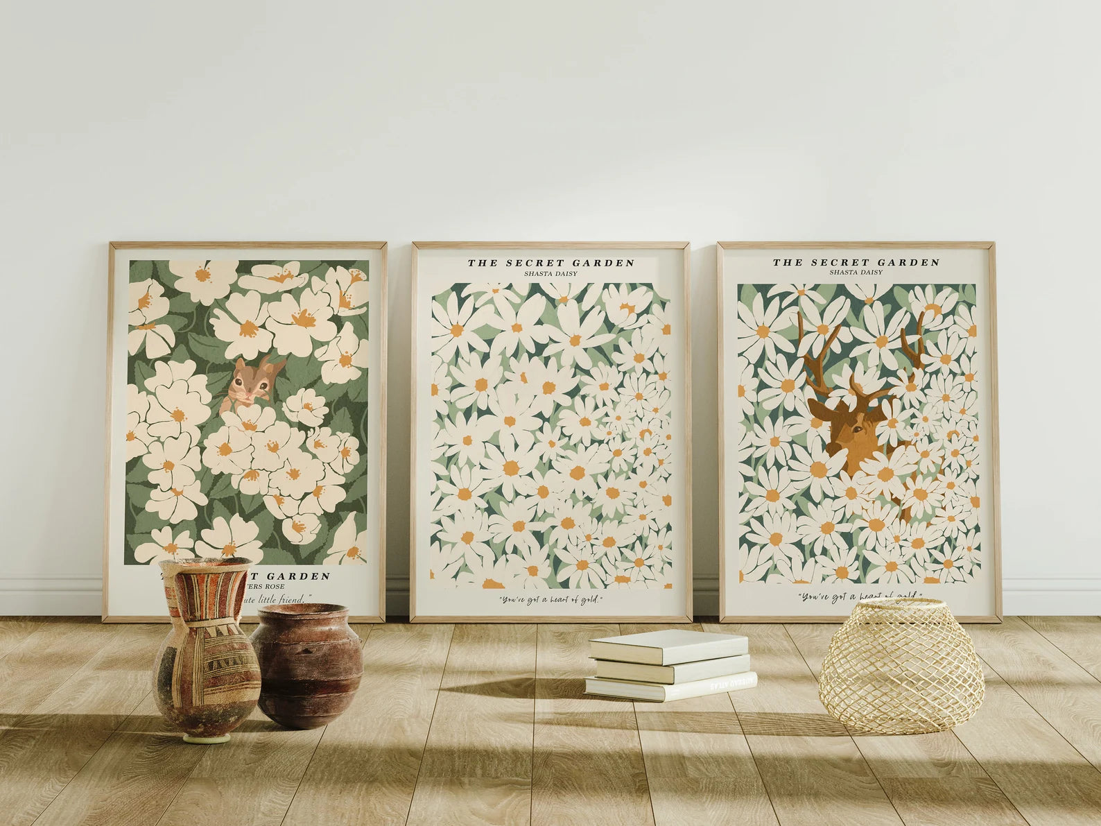 3 Vertical 5x7 Frames Mockup With Sunlight