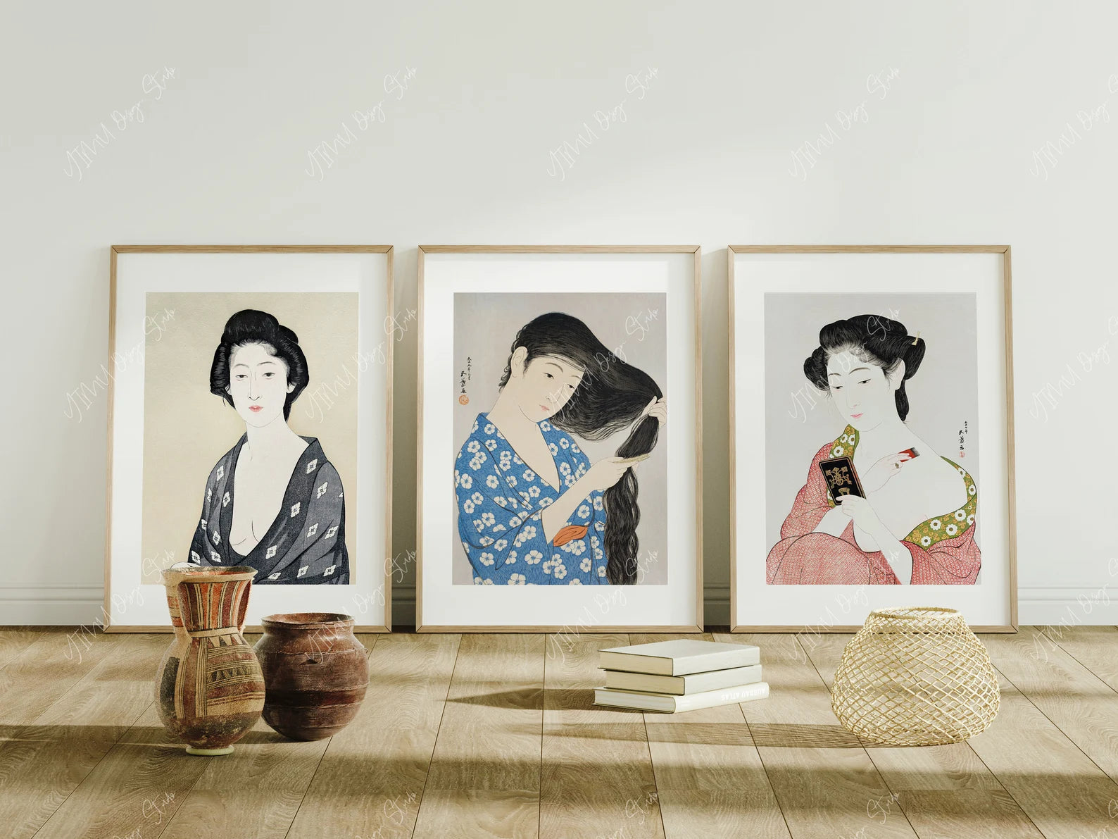 3 Vertical 5x7 Frames Mockup With Sunlight