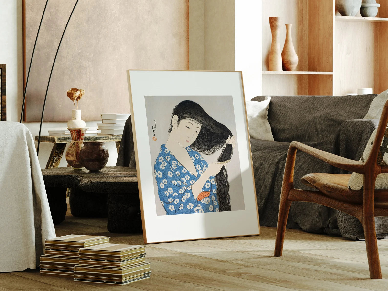 Vertical 5x7 Living Room Frame Mockup With Sunlight