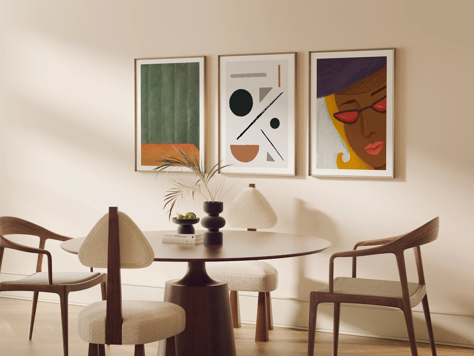 3 Vertical 5x7 Wall Frames Mockup