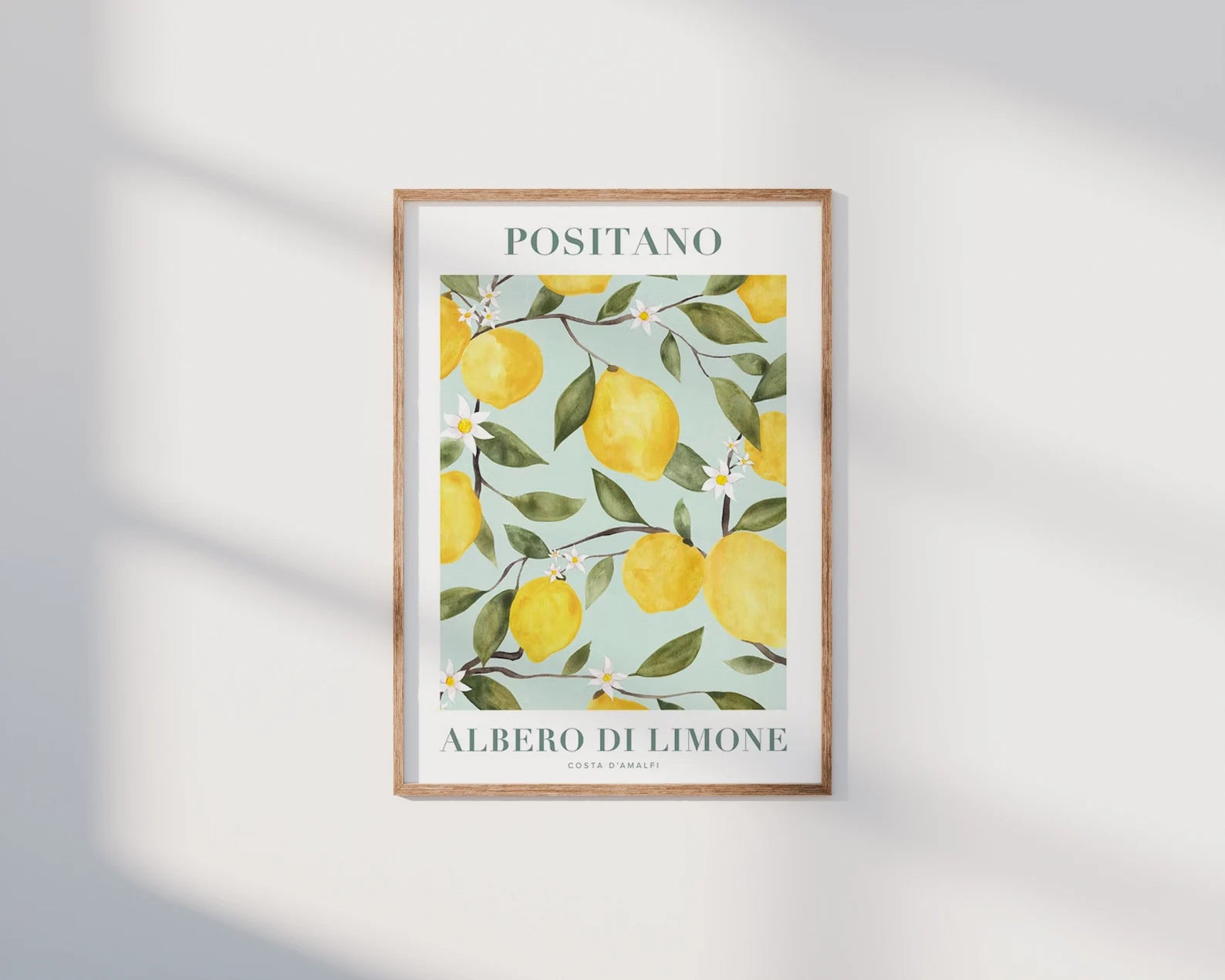 Vertical White Wall Frame Mockup With Sunlight