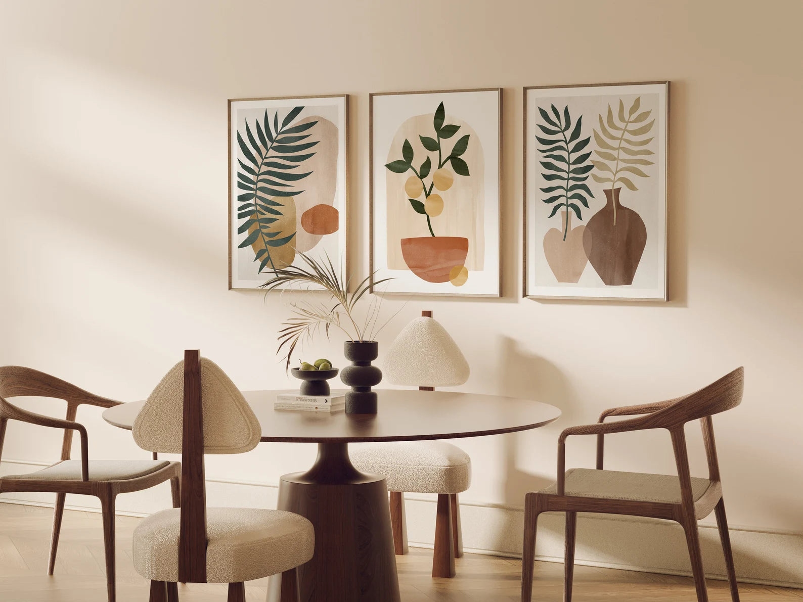 3 Vertical 5x7 Wall Frames Mockup