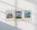 3 Vertical 5x7 White Wall Frames Mockup With Sunlight
