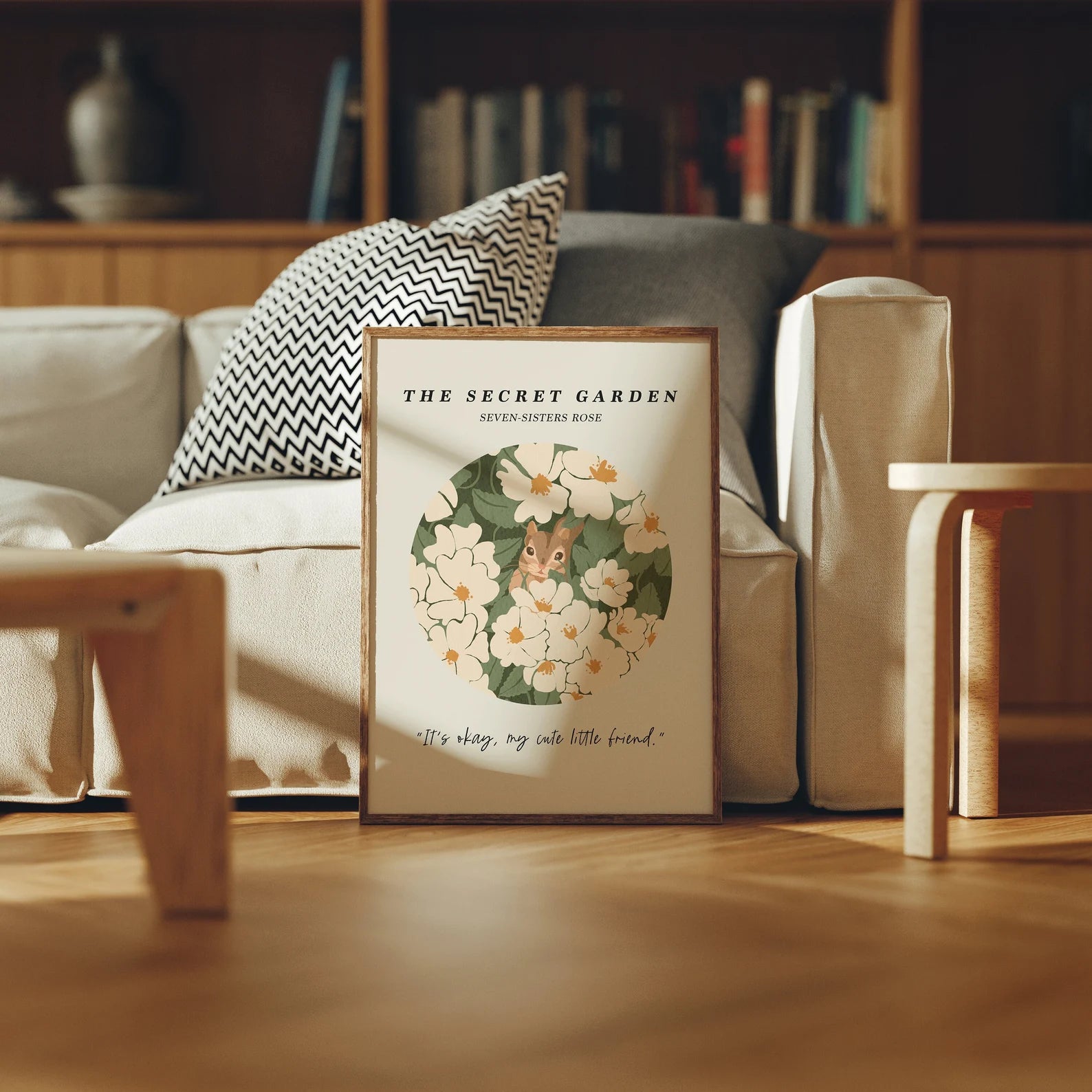 Vertical 5x7 Living Room Frame Mockup With Sunlight