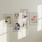 6 Vertical 5x7 Wall Gallery Frames Mockup With Sunlight