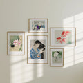 5 Vertical 5x7 Wall Gallery Frames Mockup With Sunlight