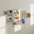 9 Vertical 5x7 Wall Gallery Frames Mockup With Sunlight