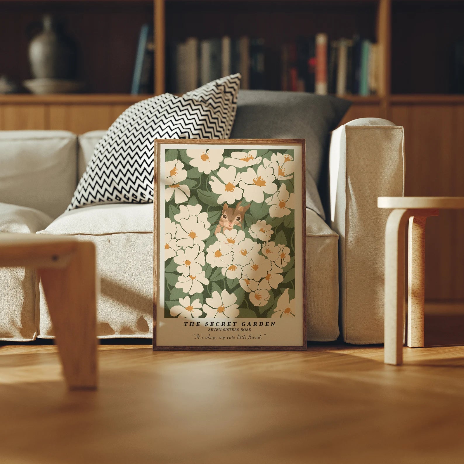 Vertical 5x7 Living Room Frame Mockup With Sunlight