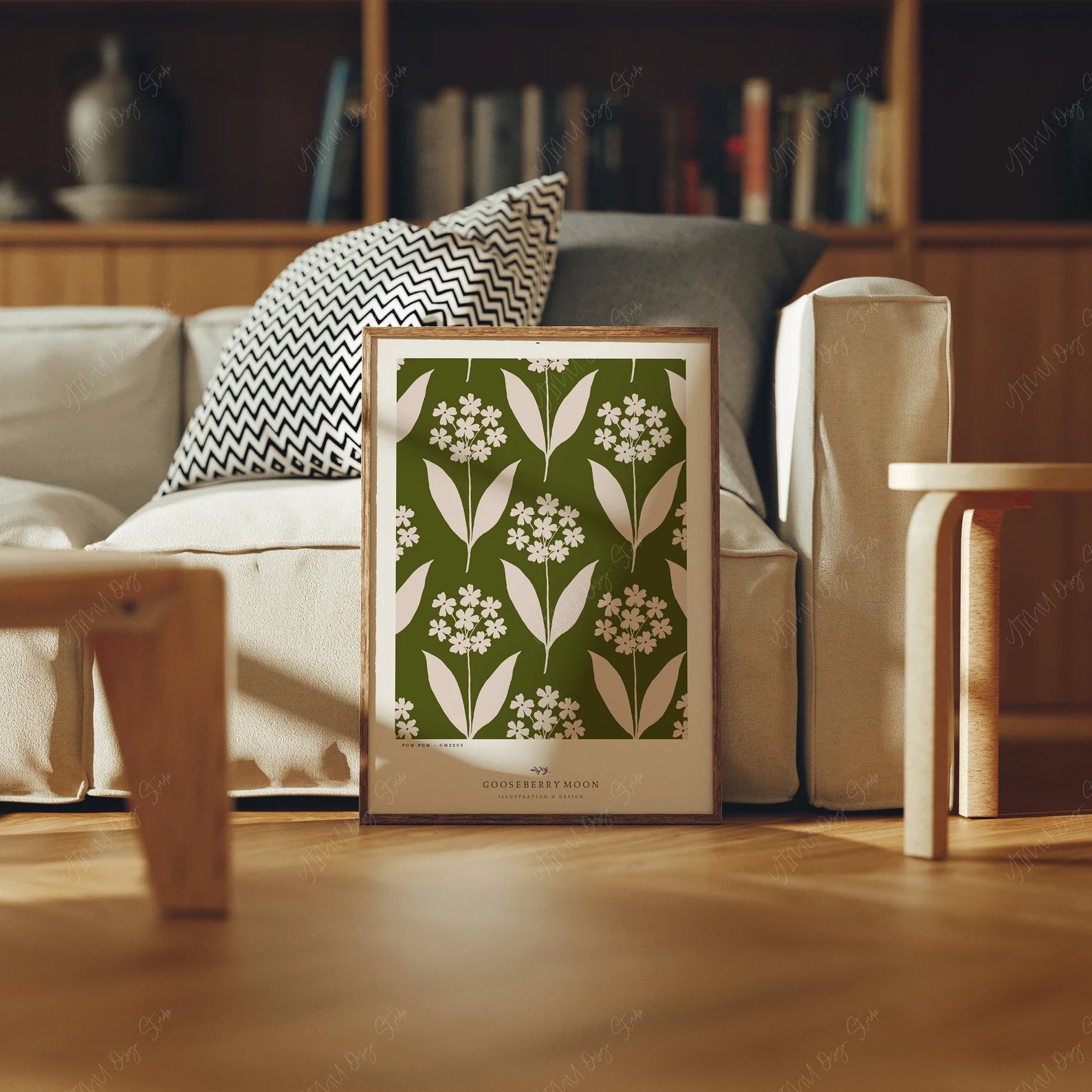 Vertical 5x7 Living Room Frame Mockup With Sunlight