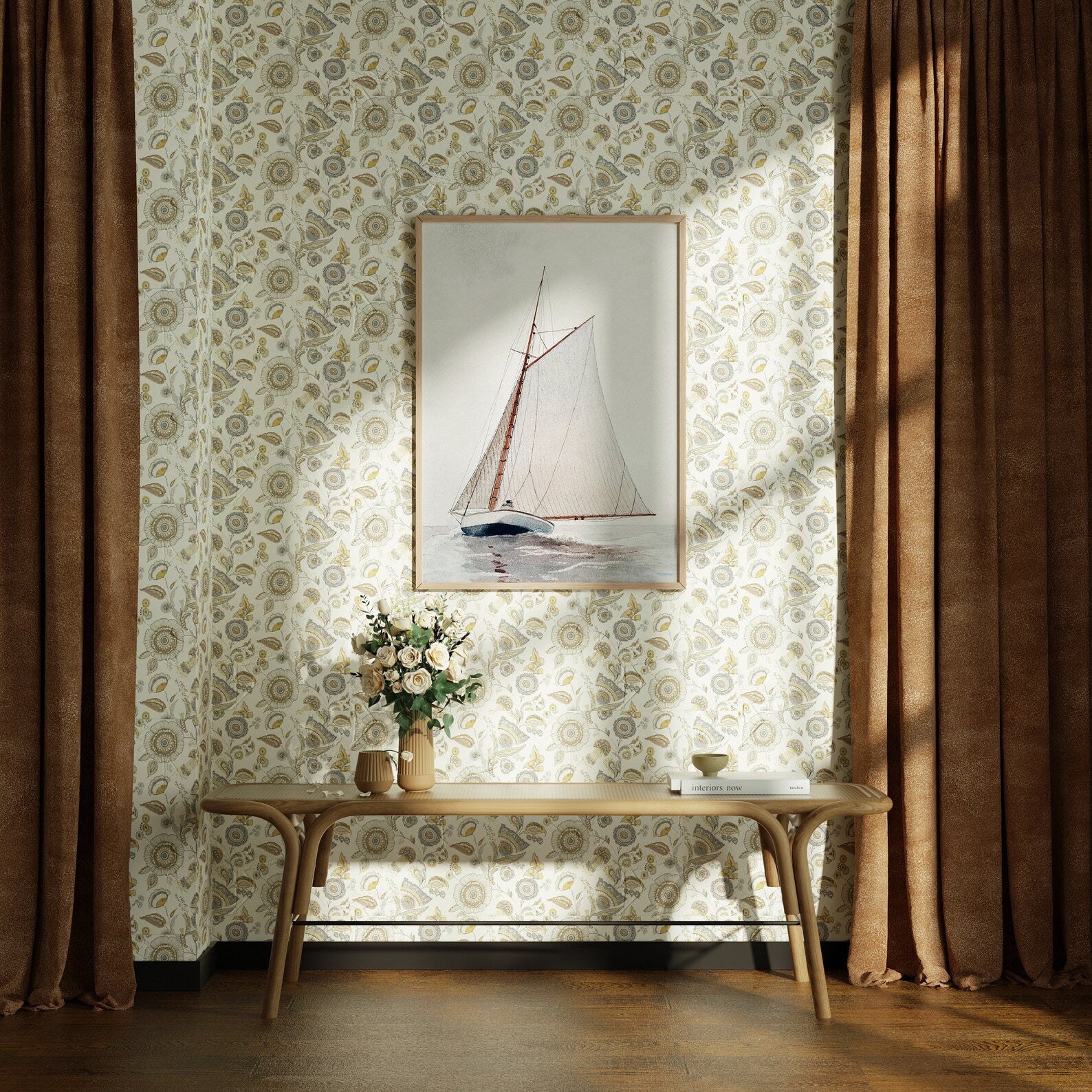 Vertical 5x7 Wall Frame Mockup With Sunlight