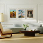 3 Vertical 5x7 Living Room Wall Frames Mockup