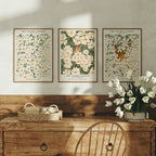 3 Vertical 5x7 Wall Frames Mockup With Sunlight