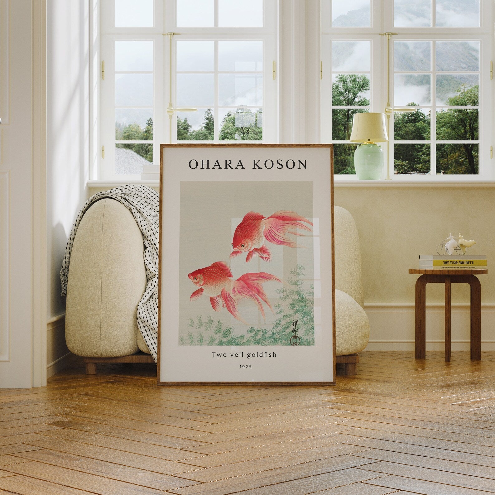 Vertical 5x7 Living Room Frame Mockup With Reflection