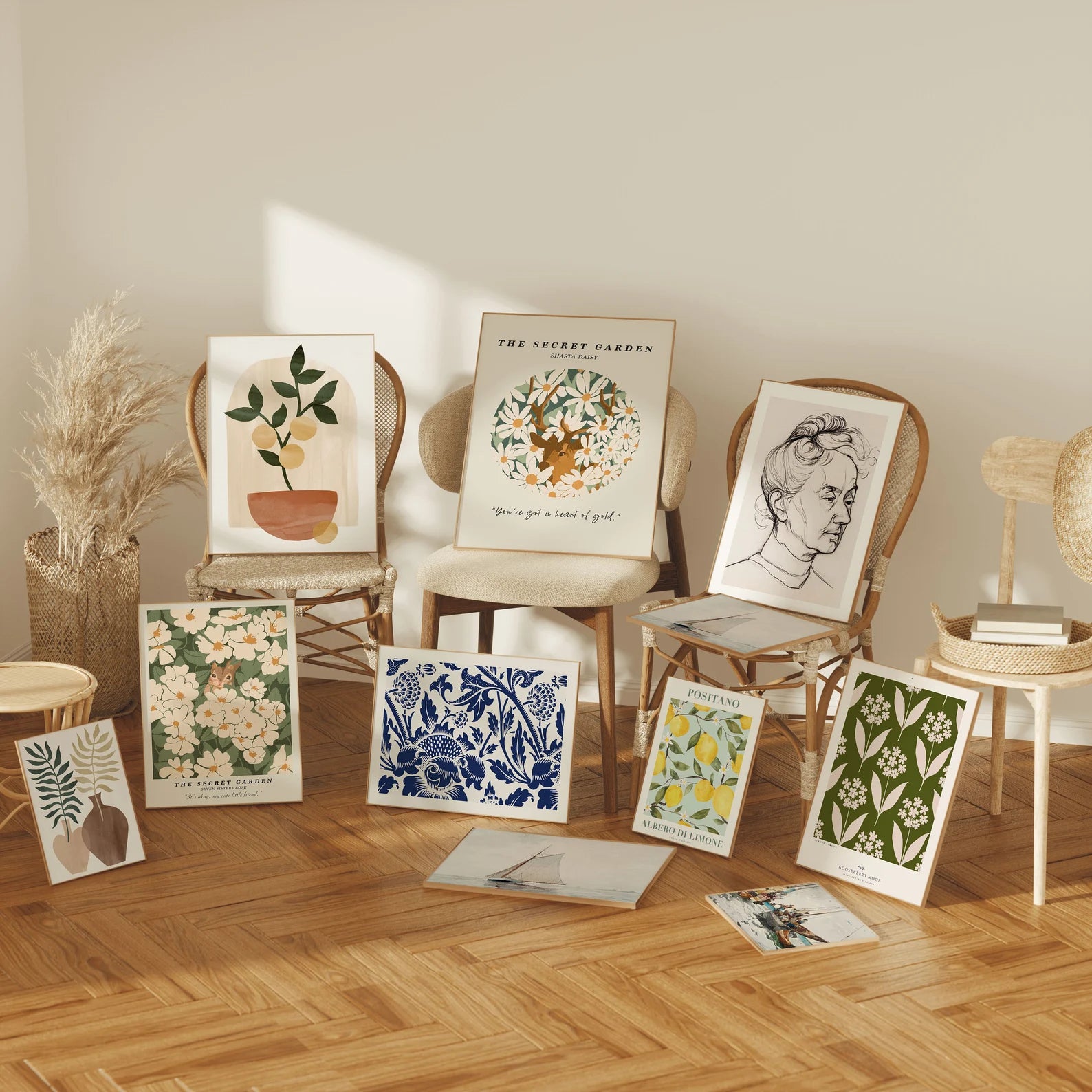 11 Frames 5x7 Mockup With Sunlight